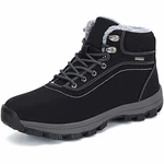Dannto Herren Schneestiefel Warm Gefütterte Outdoor Winterstiefel Wanderschuhe Schwarz