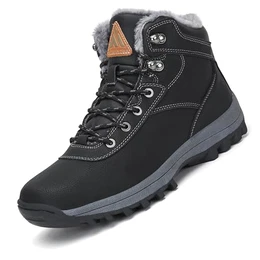 Damen Herren Winterschuhe Warm Gefüttert Winterstiefel Wasserdicht,New Schwarz 42 EU