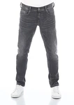 MUSTANG Herren Jeans Oregon Tapered Fit Stretch Denim Hose Blau/Grau/Schwarz (1009376-783)