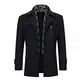 Allthemen Wintermantel Herren Slim Fit Kurzmantel Mantel Herren Schwarz Wolle Kurz Wollmantel Mantel Winter, Schwarz, M