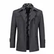 Allthemen Wintermantel Herren Slim Fit Kurzmantel Mantel Herren Schwarz Wolle Kurz Wollmantel Mantel Winter, Dunkelgrau, M