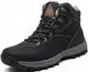 Mishansha Herren Winterschuhe Warm Gefüttert Schneestiefel Winter Outdoor rutschfest Wasserdicht Winterstiefel Kurzschaft Stiefel Klassische Boots Trekking Wanderschuhe,New Schwarz 43 EU