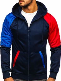 Herren Kapuzenpullover mit Reißverschluss Basic Street Style J.Style 88013 Dunkelblau L [1A1]