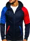 BOLF Herren Kapuzenpullover mit Reißverschluss Basic Street Style J.Style 88013 Dunkelblau L [1A1]