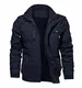 KEFITEVD Warme Übergangsjacke Herren Gefüttert Herrenjacke Winterjacke mit Innentasche US Army Feldjacke Winter Herbst Bomberjacke Männer Lange Jacke Dunkelblau M
