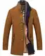 PRIJOUHE Herren Wollmantel Wintermantel Slim Medium Lang Mäntel Übermantel Male, Braun-23, M