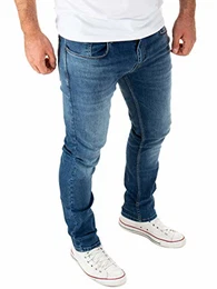 Herren Jeans Slim Fit Justin - Stretchjeans Hosen für Männer - Stretch Herrenhosen - Slimfit Jeanshosen, Blau (Blue Indigo 193928), W32/L32