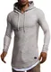 Leif Nelson Herren Kapuzenpullover Slim Fit Baumwolle-Anteil Moderner weißer Herren Hoodie-Sweatshirt-Pulli Langarm Herren schwarzer Pullover-Shirt mit Kapuze LN8120D. Grau Medium
