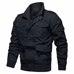 Herren Bundeswehr Jacke Military Feldjacke Winter Bomberjacke Blouson Outdoor Jeep Safari Herrenjacke Windschutz Parka Sweatjacke Männer Militär Uniform Dunkelblau M (Etikett: L)