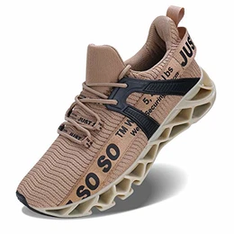 Herren Sneaker Herren Laufschuhe Leichte Klinge Fitness Straße Wanderschuhe Atmungsaktiv rutschfeste Mode Lässig Sneaker (2 Champagner,Größe 43 EU/265 CN)