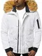 OZONEE Herren Winterjacke Jacke Winter Farbvarianten Warm Bomberjacke Steppjacke Wintermantel Kunstfell Daunenjacke Leichte Outdoor Puffer Jacket Gepolstert 777/7693K WEIẞ M