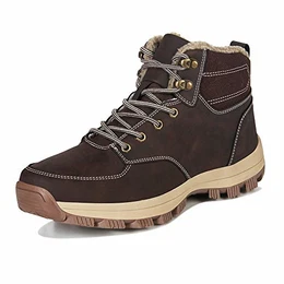 Winterstiefel Damen Winterschuhe Herren Schneestiefel Warm Trekking Gefütterte Wanderstiefel Outdoor rutschfest Arbeitsstiefeln Snow Boots(998.Braun, 43EU)