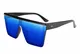 FEISEDY Mode Übergroße Flat Top Sonnenbrille Siamesische Randlose Sonnenbrille Dame & Herren UV400 Prägnanter Stil B2470
