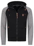 Indicode Herren Arbutus Kapuzensweatjacke Black