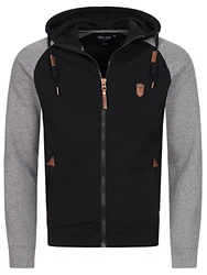 Indicode Herren Arbutus Kapuzensweatjacke Black