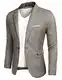 MAXMODA Men's Blazer Slim Fit Jacket with Front Pocket Sporty Jacket Leisure Suit - Khaki - Medium