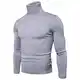 CELANDA Herren Strickpullover Stehkragen Turtleneck Sweater Slim Fit Rollkragen Pullover Warme Strickpullover Grau Größe:M/Etikettengröße:L