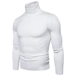 CELANDA Herren Strickpullover Stehkragen Turtleneck Sweater Slim Fit Rollkragen Pullover Warme Strickpullover Weiß