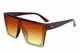 FEISEDY Fashion Oversize Flat Top Siamesische Linse Randlose Sonnenbrille UV400 Prägnanter Stil Dame Herren B2470