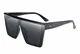 FEISEDY Mode Übergroße Flat Top Sonnenbrille Siamesische Randlose Sonnenbrille Dame & Herren UV400 Prägnanter Stil B2470
