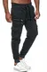 Red Bridge Herren Cargo Jogginghose Jogger Hose Trainingshose Double Zip M4246 Anthrazit M