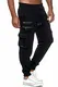 Red Bridge Herren Cargo Jogginghose Jogger Hose Trainingshose Double Zip M4246 Schwarz XXL