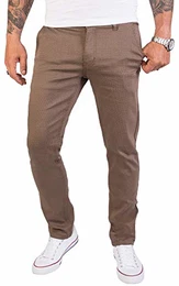 Herren Chino Hose Slim Fit Business Hosen Chinohose Stoffhose Chinos Hosen für Männer Casual Elegante Hose RC-2154 Dunkelbeige W32 L30