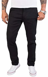Herren Chino Hose Slim Fit Business Hosen Chinohose Stoffhose Chinos Hosen für Männer Casual Elegante Hose RC-2154 Schwarz W32 L32