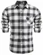 COOFANDY Herren Hemd Kariertes Freizeith Slim Fit Langarmhemd Karohemd Trachtenhemden für Herren Business Casual Schwarz Bügelleicht