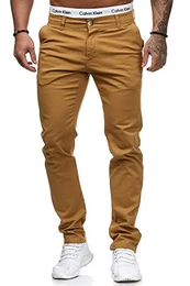 Herren Chino Stoffhose Chinohose Casual Slim 3269 Rot 29