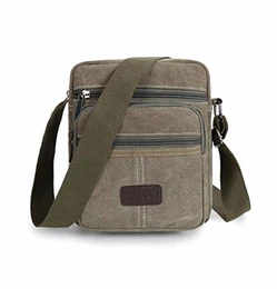 Umhängetasche aus Segeltuch Kleine tragbare Umhängetasche mit mehreren Taschen Canvas Bag