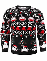 Herren Weihnachtspullover Lustige Strick Christmas Sweater Pullover mit Rundhalsausschnitt
