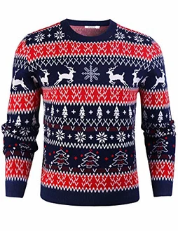 iClosam Herren Weihnachtspullover 