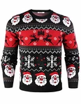 iClosam Herren Weihnachtspullover Blau