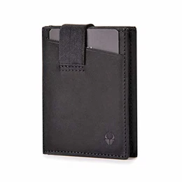® Wallety 2 I Slim Wallet mit Münzfach I Geldbeutel mit RFID Schutz I bis 12 Karten I Mini Portemonnaie für Herren und Damen I Geldbörse I Leder Schwarz