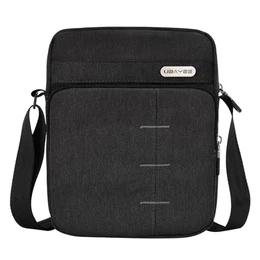Umhängetasche Herren für iPad Tablet (Passt 8,5 Zoll), mit Viele Fach, Tabbletfach, Schwarz