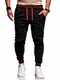 behype. Herren Lange Trainings-Hose Jogging-Hose Sport-Hose 60-52 (M, Schwarz-Rot)