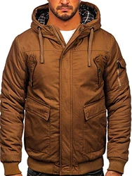 BOLF Herren Jacke mit Kapuze [4D4] Camel (4D4)