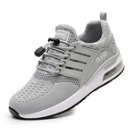 Chueuv Sportschuhe Herren Damen Laufschuhe Leicht Turnschuhe Atmungsaktiv Sneakers Straßenlaufschuhe Luftkissenschuhe Running Jogging Schuhe Gym Athletic Outdoor Grau