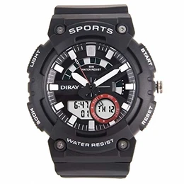DIRAY Digitale Uhren Analog Digital Sportuhr 50M Wasserdicht Outdoor Sports Digitaluhren Analog Armbanduhr mit Wecker/Timer