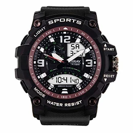 DIRAY Herren Digitale Uhren Analog Digital Sportuhr 50M Wasserdicht Outdoor Sports Digitaluhren Analog Armbanduhr mit Wecker/Timer