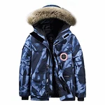 MEYOCEYO Winterparka Herren Parka Jacke Gefüttert Outdoor Kapuzenjacke Winddicht Blau