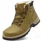 Mishansha Herren Warme Gefüttert Schneestiefel Erwachsene Waterproof Winddicht Winter Schuhe Kurzschaft Klassische Schneeschuhe Schnürsenkel Schnee Stiefel Outdoor, Trek Gelb 43