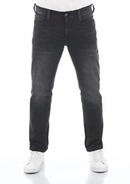 Herren Jeans Real X Oregon Tapered K Stretchhose Jeanshose Sweathose Denim 87% Baumwolle Blau Schwarz Grau, Größe:W 30 L 30, Farbauswahl:Black Denim (881)