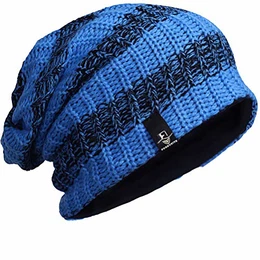 FORBUSITE Herren Strickmützen, Schwarz Slouch Long Beanie Kappen, Wintermütze Sommermütze