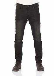 Herren Jeans Real X Oregon Tapered K Stretchhose Jeanshose Sweathose Denim 87% Baumwolle Blau Schwarz Grau, Größe:W 32 L 32, Farbauswahl:Black Denim (881)