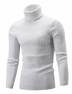 AIDEAONE Männer Pullover Rollkragen Turtleneck Strickpullover Stehkragen Sweater Slim Fit Basic Feinstrick