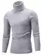 AIDEAONE Rollkragenpullover Herren Stehkragenpullover Winter Pullover Rollkragenstrickpullover Rollkragenpulli Männer Pulli Strickpullover Grau Slim Fit M
