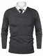iClosam Pullover Herren V-Ausschnitt Langarm Baumwolle Sweater (Dunkelgrau, M)