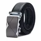 TANGCHAO Gürtel Herren Ledergürtel Ratsche Automatikschließe Business Anzug Gürtel 35mm Breit Schwarz Verbessertes Material 4-HEI-ZD 115CM